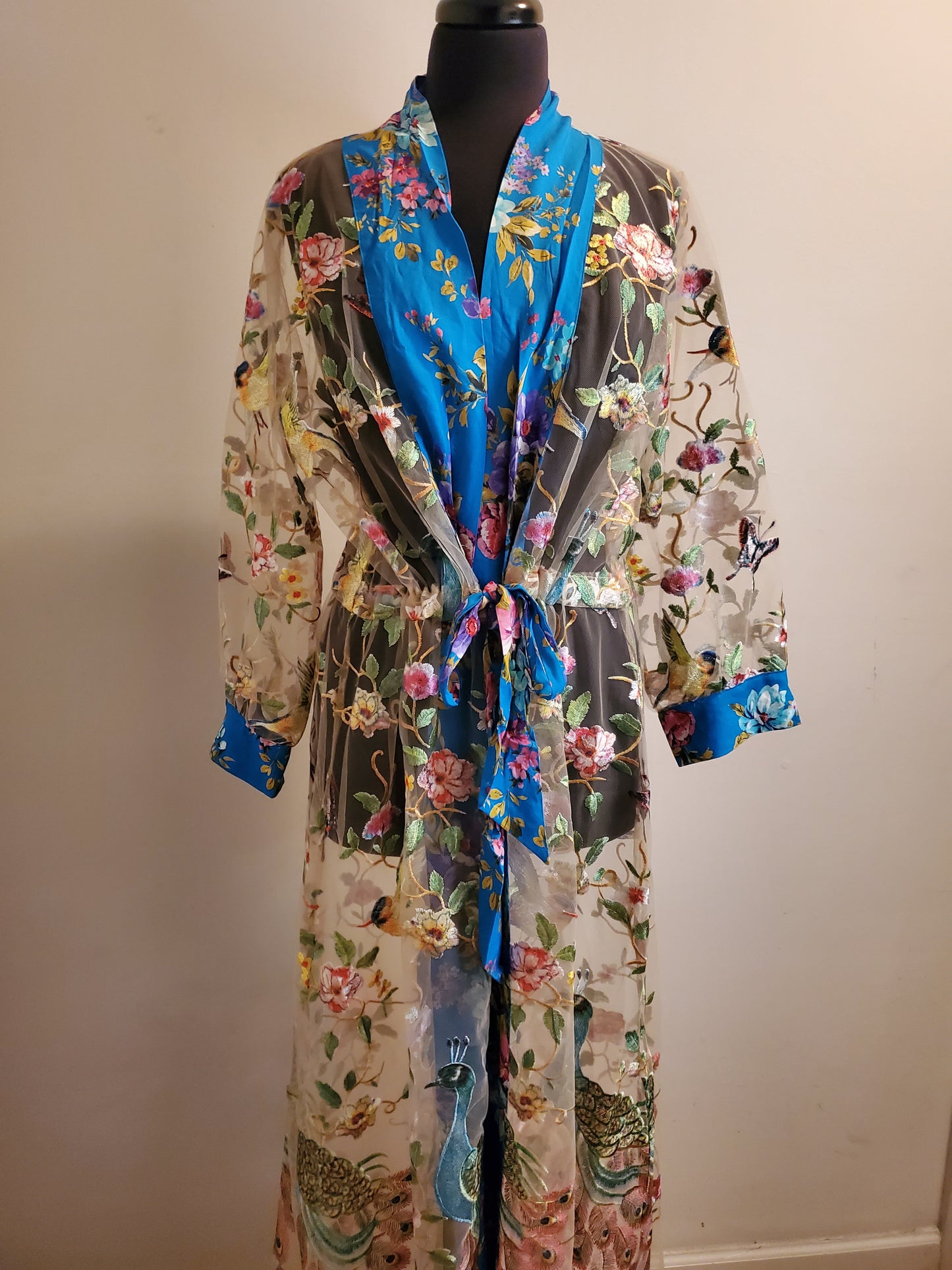 GARDEN OF EDEN EMBROIDERED MESH DUSTER