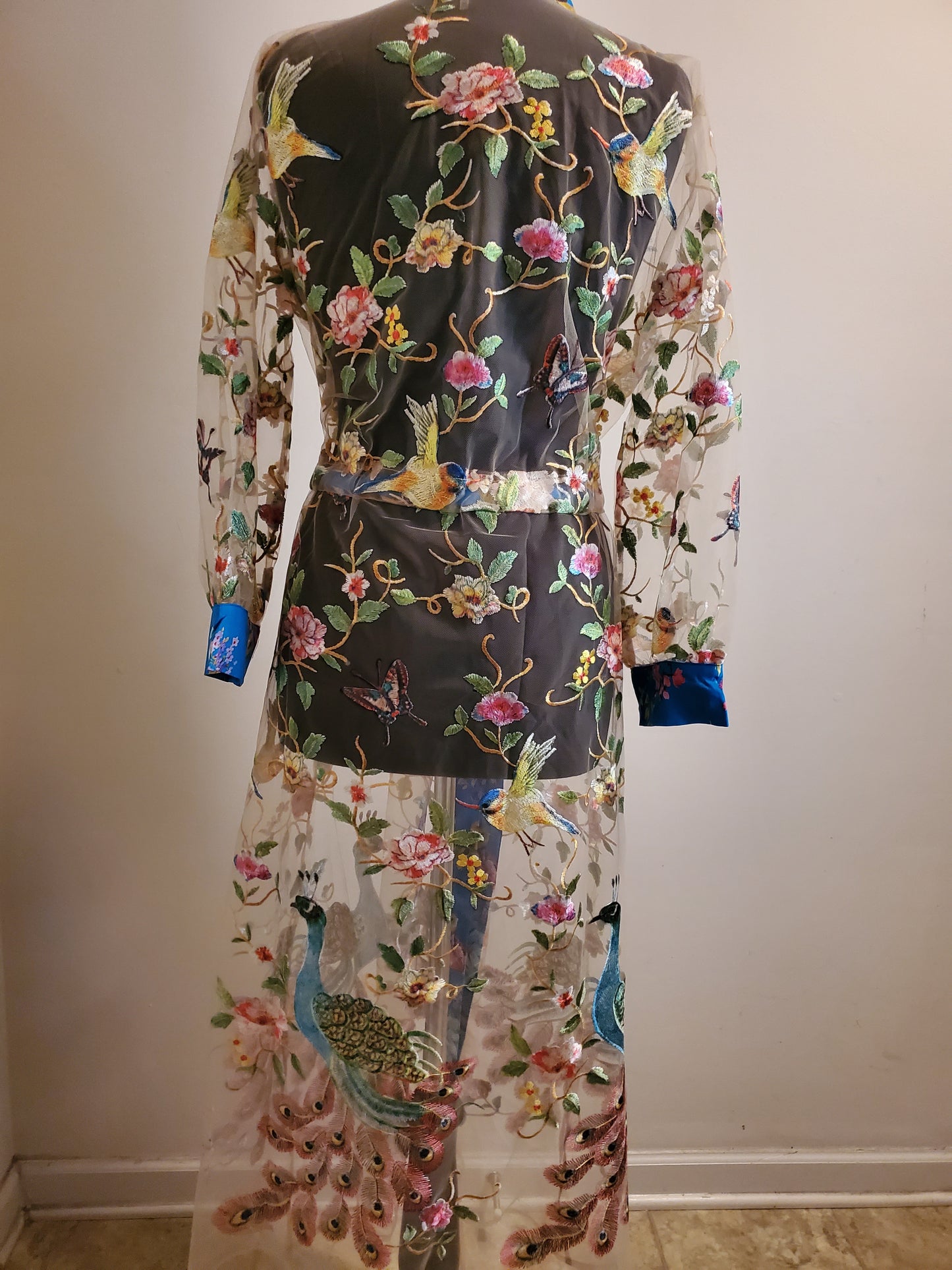 GARDEN OF EDEN EMBROIDERED MESH DUSTER
