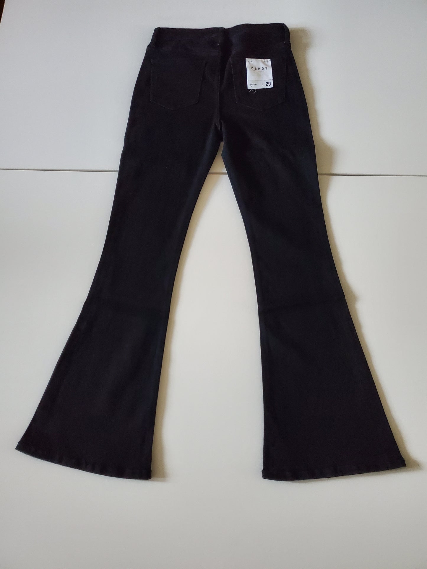 PHOENIX HIGH RISE FLARE BLACK JEANS