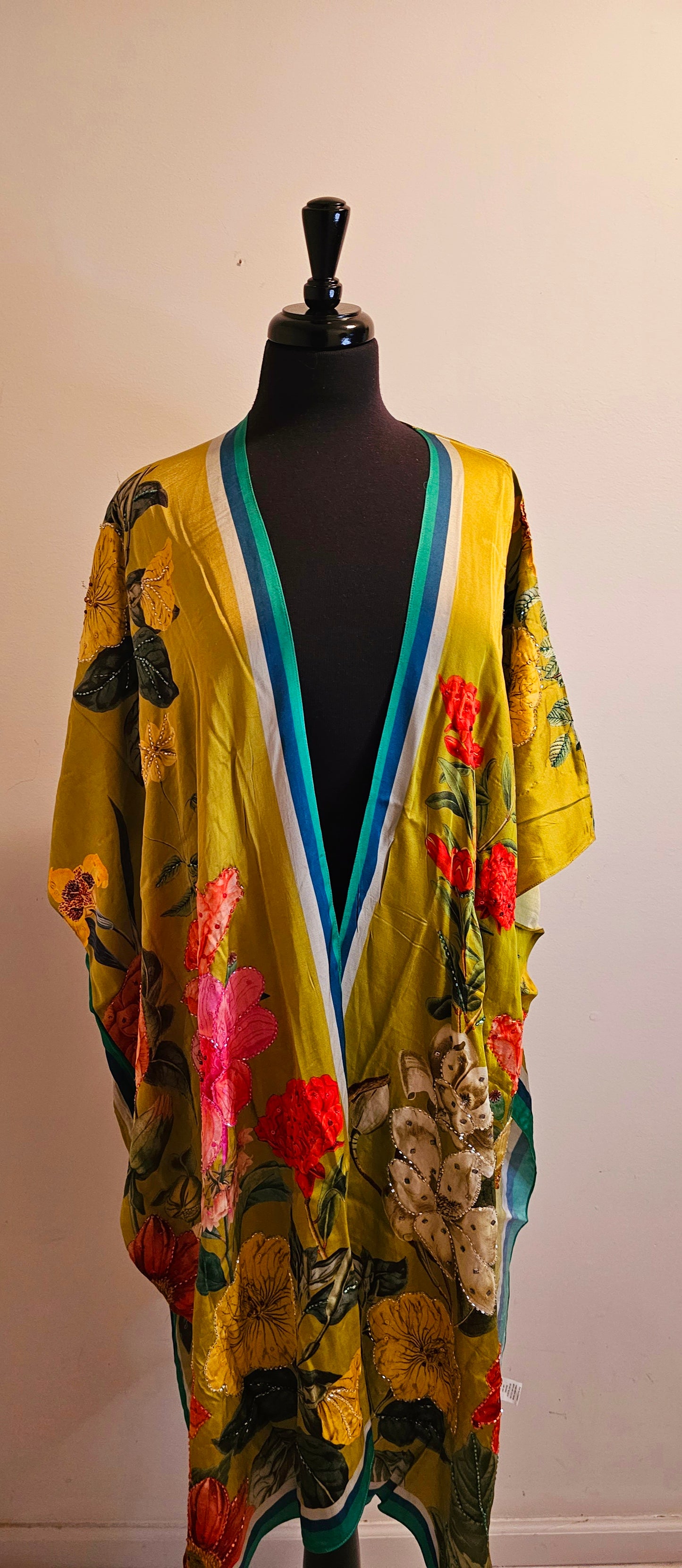 FRENCH RIVIERA HAND BEADED KIMONO