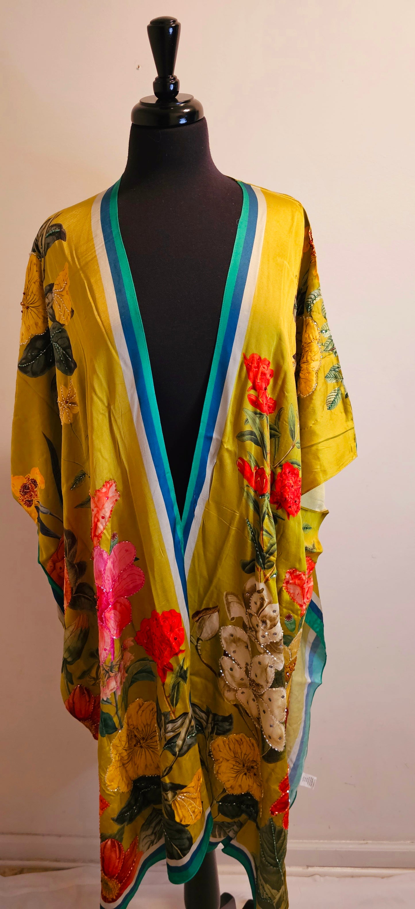 FRENCH RIVIERA HAND BEADED KIMONO