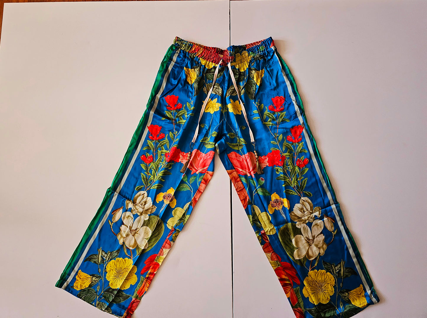 FRENCH RIVIERA COLBALT BLUE FLORAL PANTS