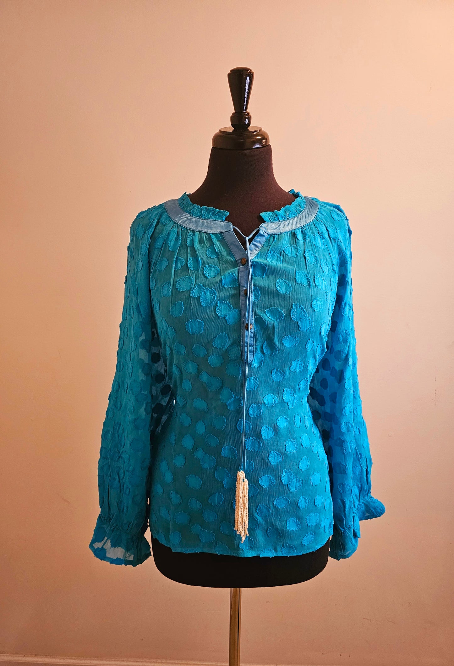 MAVEN BLOUSE AQUA TEAL