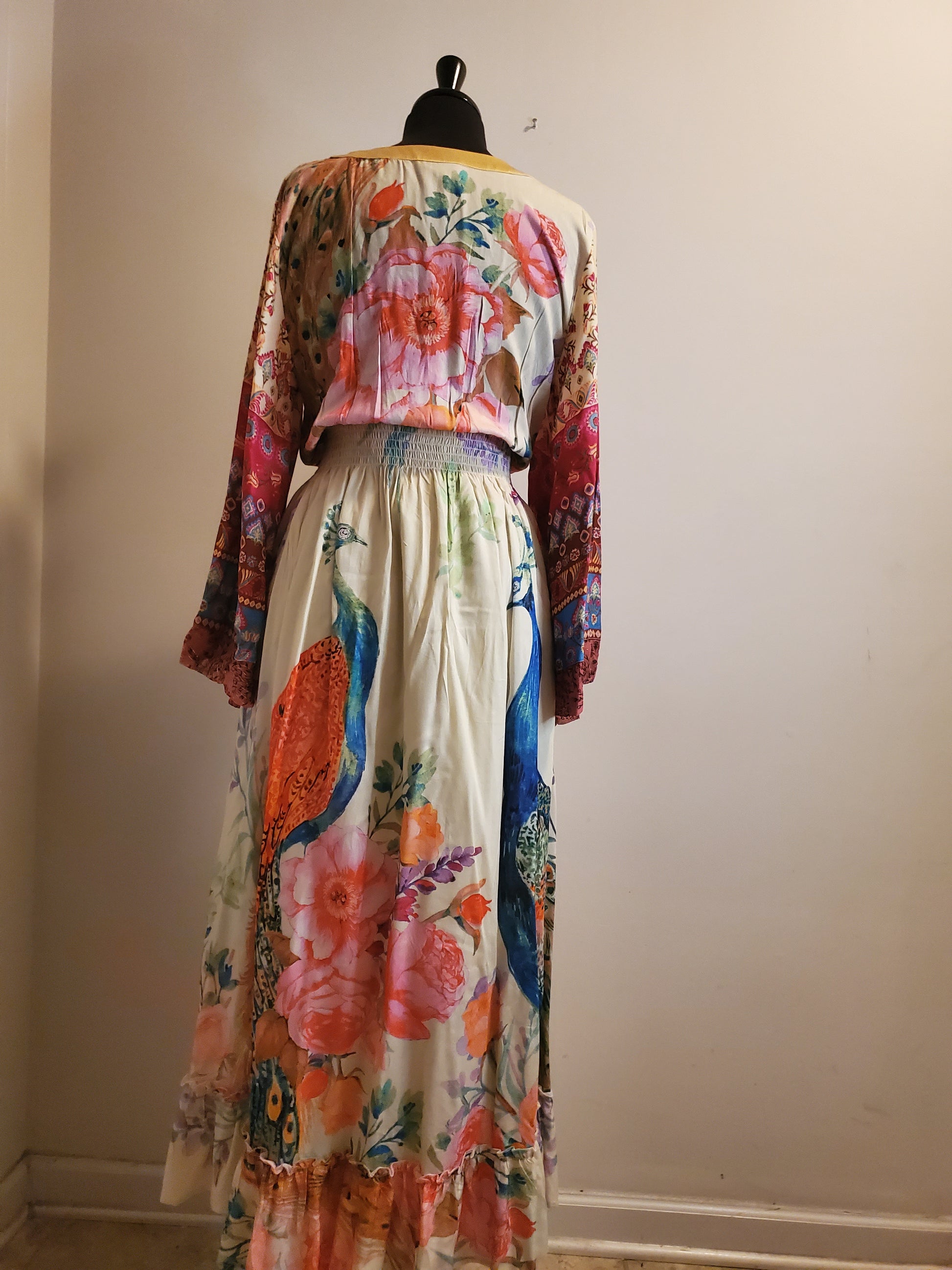 PEACOCK PARADISE MAXI DRESS Pinky's Closet PEACOCK PARADISE MAXI DRESS Pinky's Closet