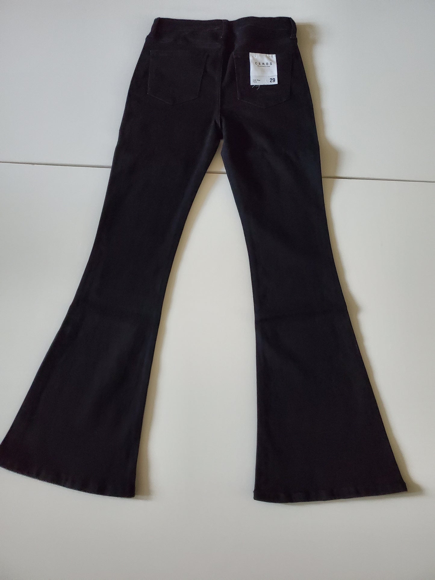 PHOENIX HIGH RISE FLARE BLACK JEANS