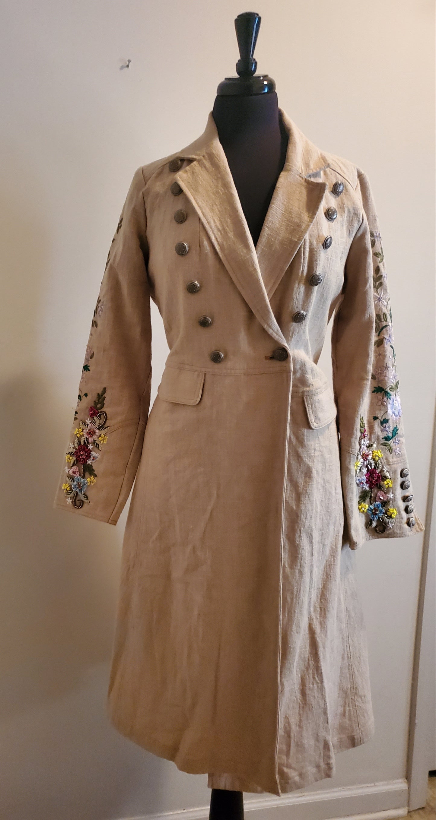 CHERISH COAT ARMY  LINEN