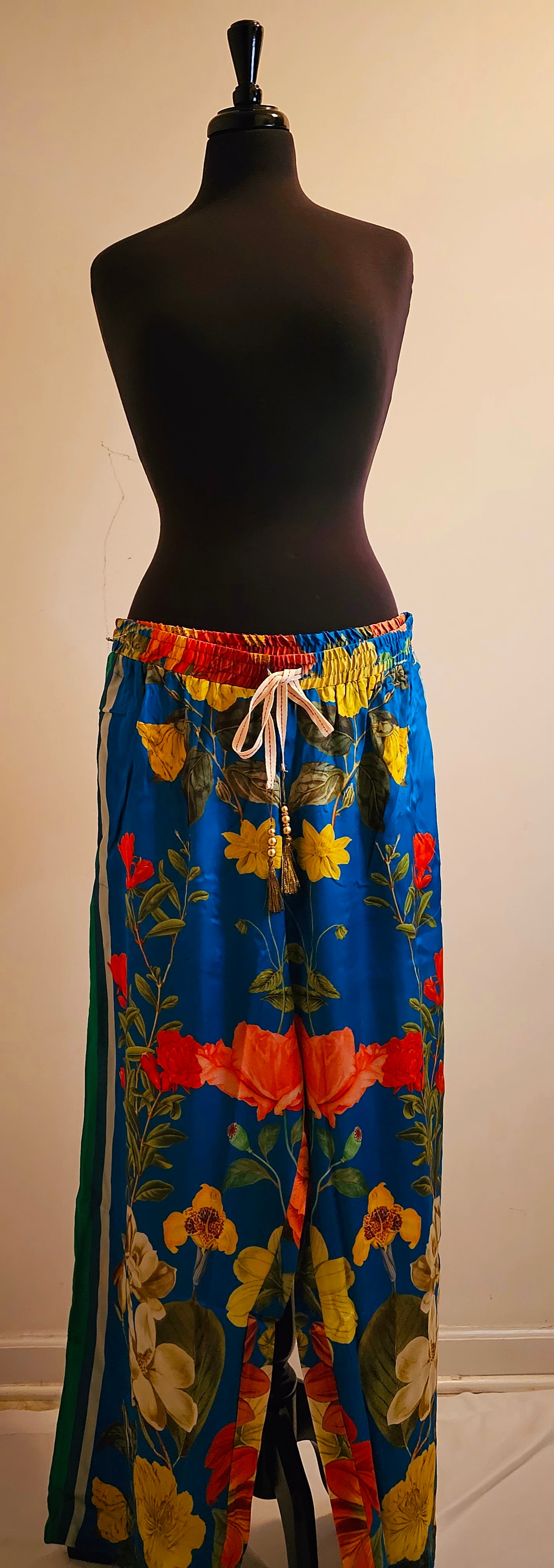 FRENCH RIVIERA COLBALT BLUE FLORAL PANTS