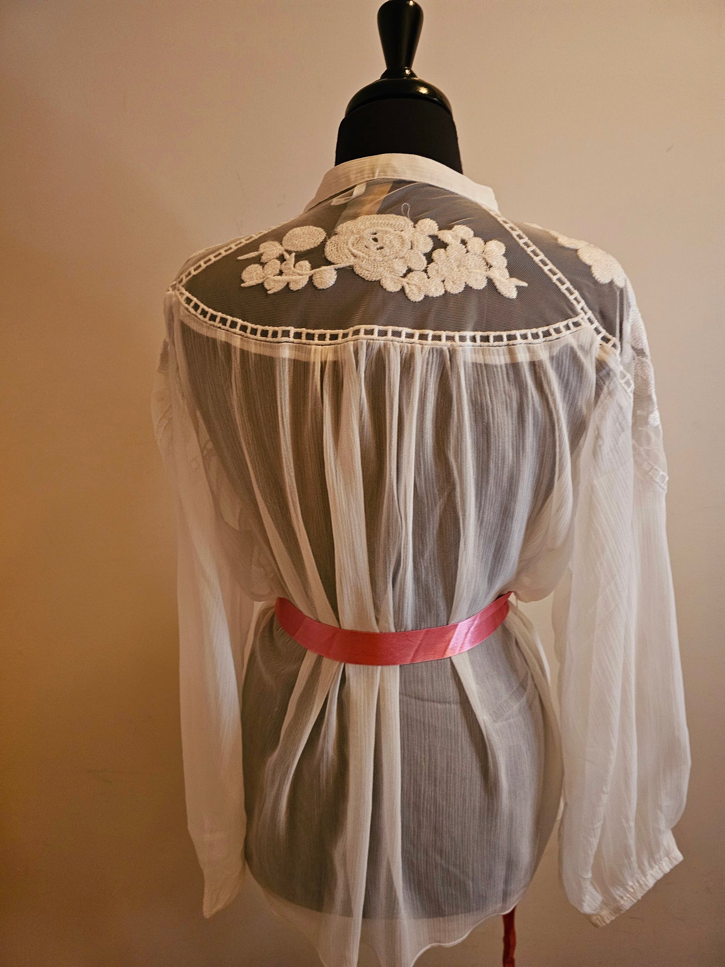AMORA CHIFFON HAND EMBELLISHED BLOUSE