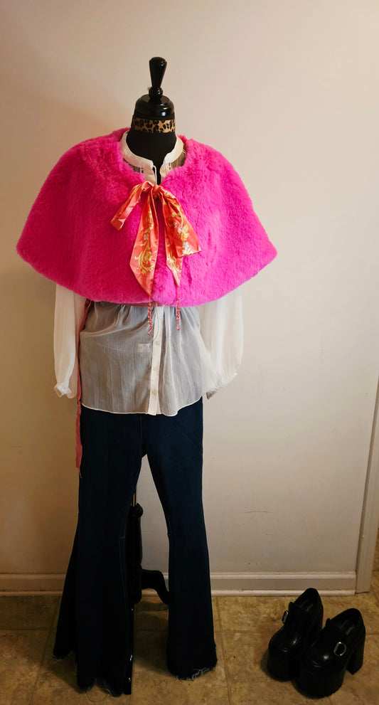 GRACE KELLY PINK REVERSIBLE CAPE