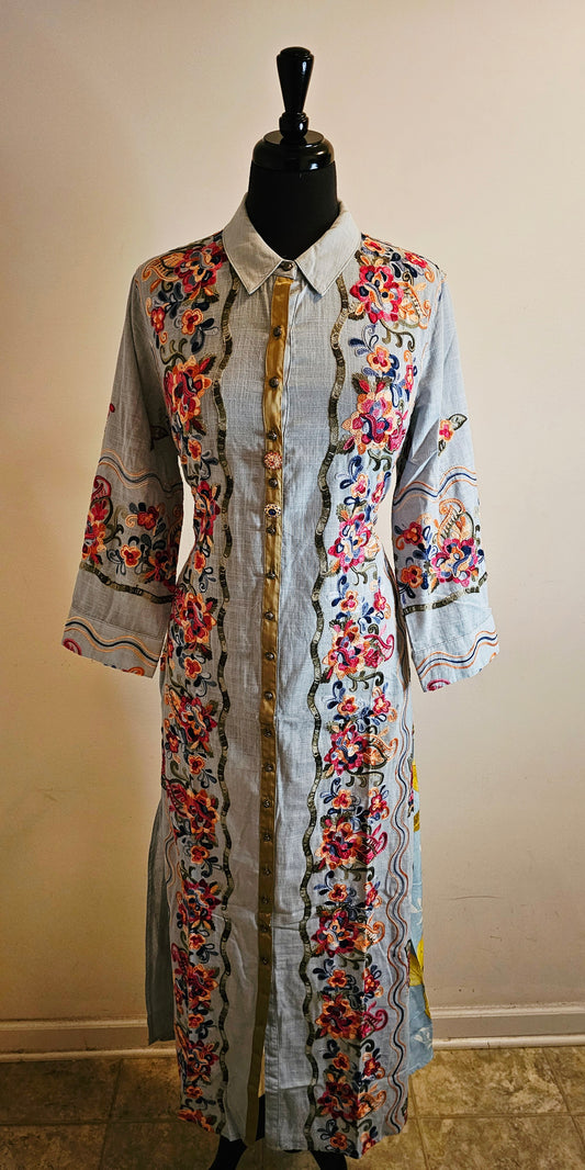 BEAUTY MARK MAXI DUSTER (SLATE BLUE)