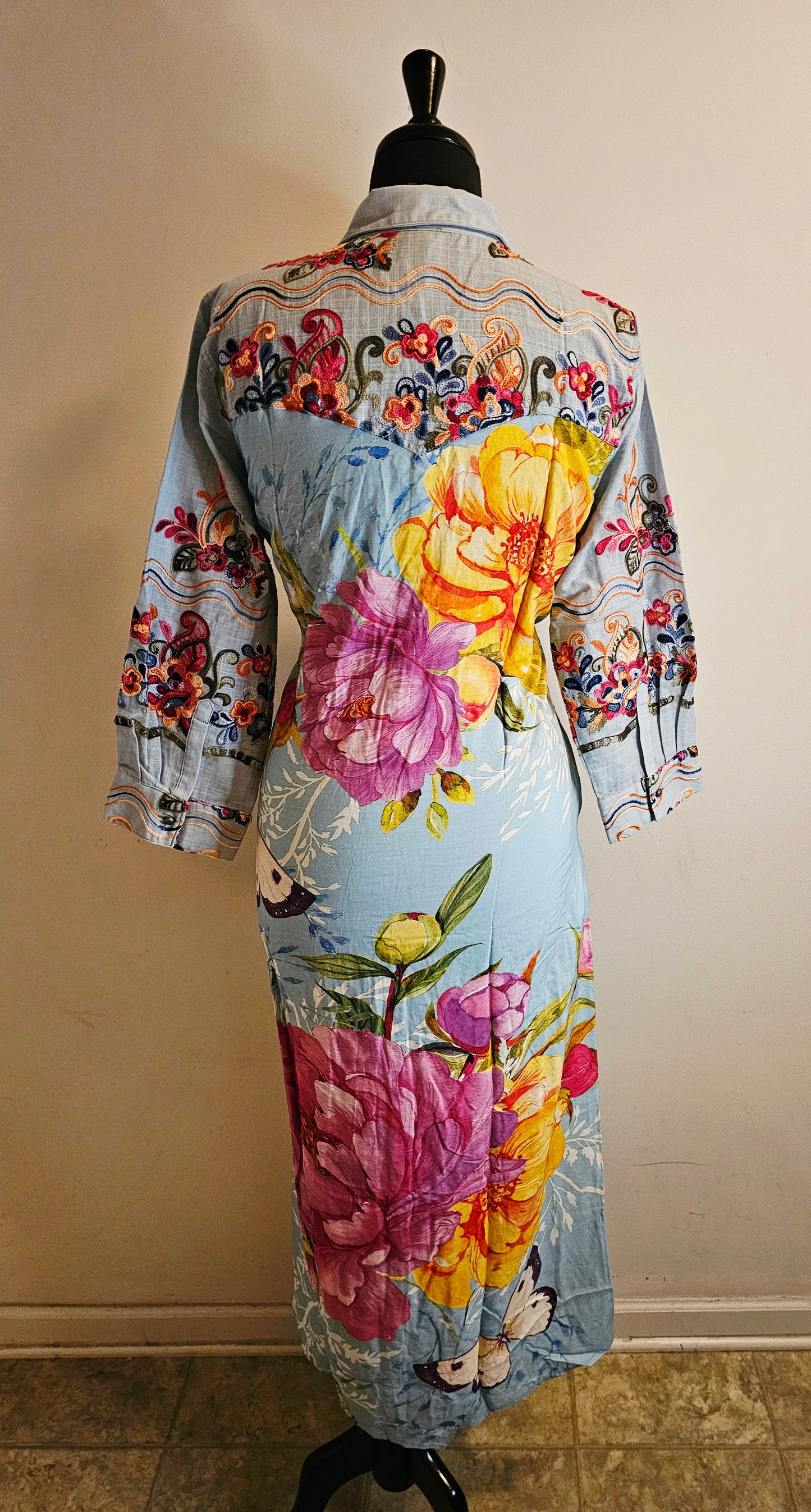 BEAUTY MARK MAXI DUSTER (SLATE BLUE)